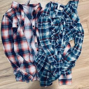 Two Flannel button down shirts